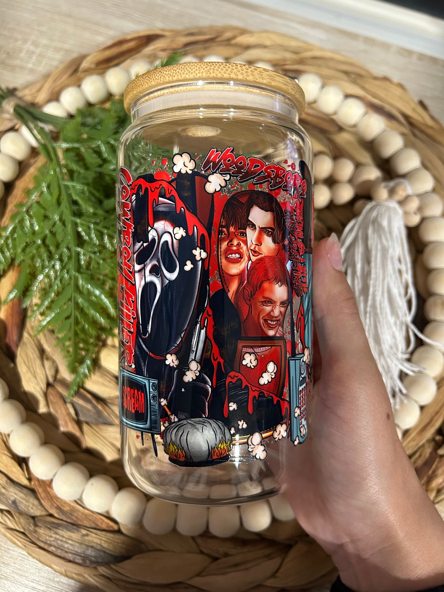 Scream Ghost Horror Inspired Glass Cups