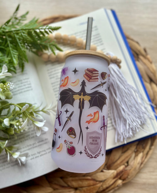 Dragon Rider Book Themed Glass Sublimation Cup || Book Lovers Collection